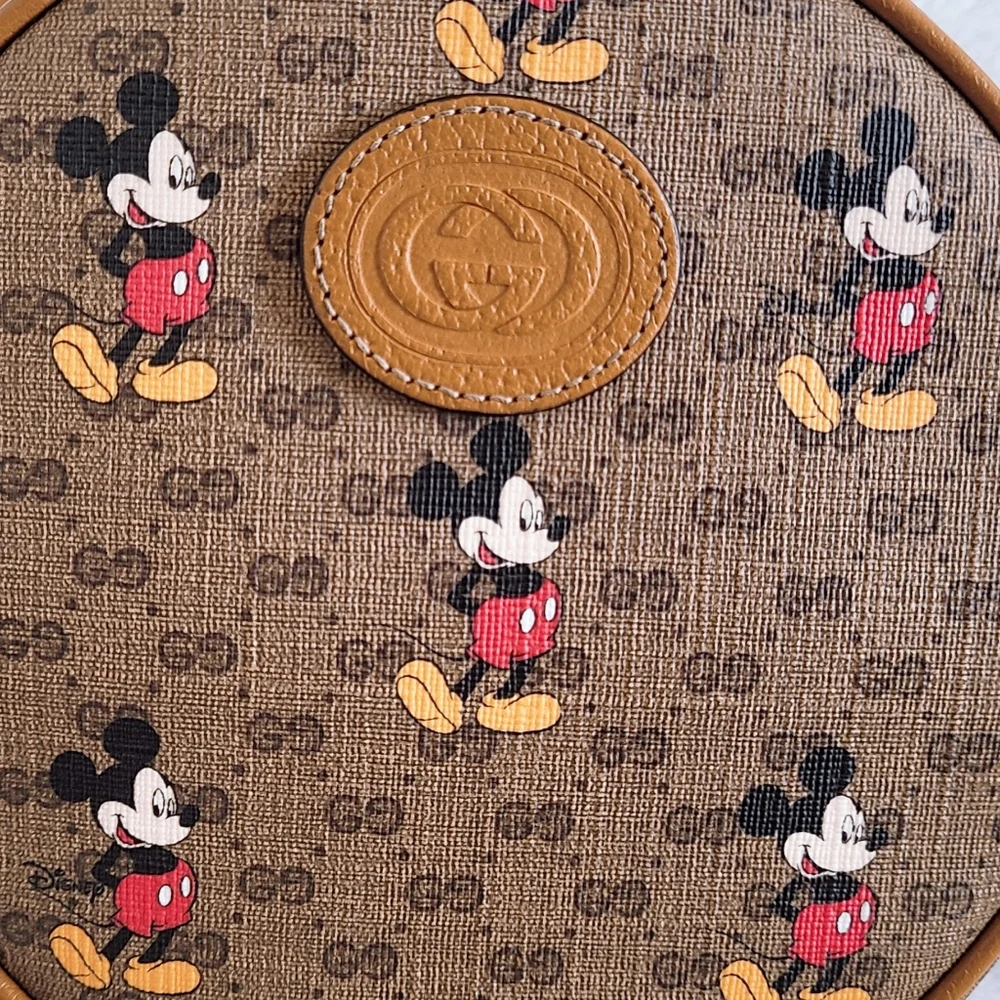 Authentic Gucci x Disney Mickey Mouse GG  Supreme Monogram Mini Round Backpack - Picture 16 of 16